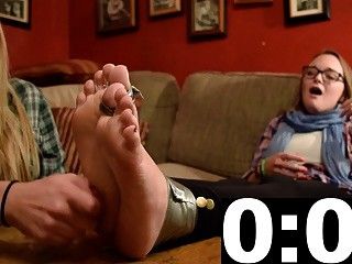 Alora Jaymes slutty feet tickled by her owner