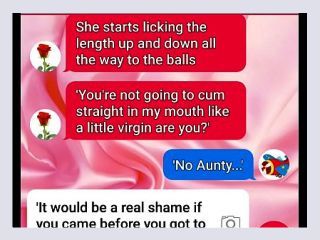 Aunty Vix and Pumpkin sext roleplay part two - blowjob, roleplay, big tits