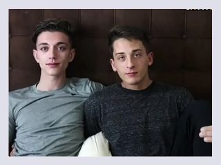 Two hot twinks make love - cum, bed, cute
