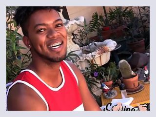 Young ebony guy shows off his balls and jerks off solo - cumshot, tattoos, hairy