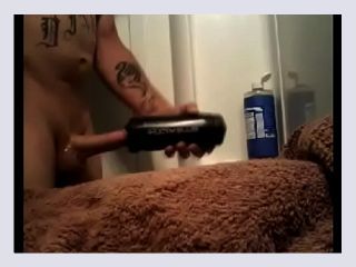 Trying out the fleshlight - cumshot, cum, cock