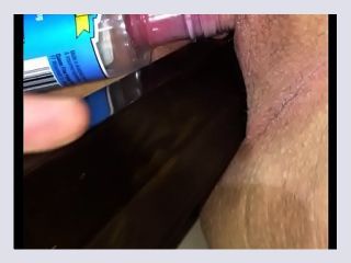 Wife bottle insertion swollen clit and orgasm - cum, amateur, homemade