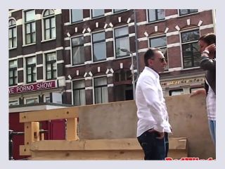 Amsterdam prostitute tugging customers cock - european, handjob, slut