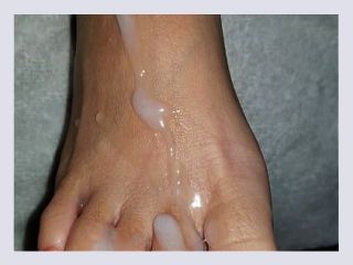 Petite pink toes - cumshot, foot, toes