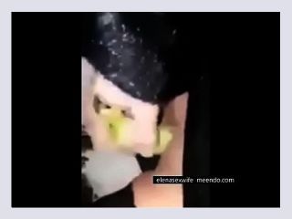 The whore is masturbating with a banana in the car on the road in front of the drivers and wildly moaning - outdoor, masturbation, public