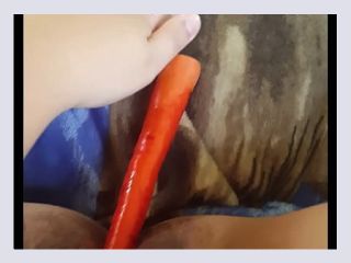 Young female using home made sex toy - young, sex toy