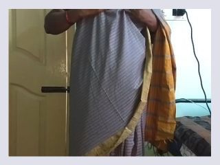 Desi indian tamil telugu kannada malayalam hindi horny cheating wife vanitha wearing grey colour saree showing big boobs and shaved pussy porn tube Q57 - amateur, homemade, masturbation