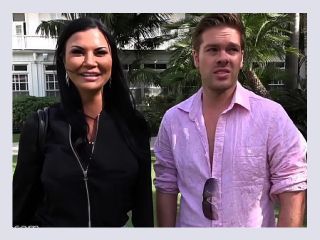 Jasmine Jae is a hot MILF with big tits and a pierced clit The trio go to the beach where Jasmine exposes her pussy for the public to see - jasmine jae, milf, brunette