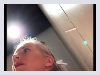 Horny in the restaurant Fingered on the toilet to orgasm - blonde, fingering, masturbation