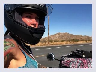 Felicity feline riding on aprilia tuono motorcycle - boobs, pornstar, panties