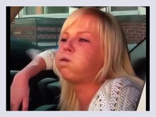 Slut spits out car window - slut, spitting