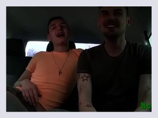 Gay enjoys butt slam in a car - anal, hardcore, blowjob