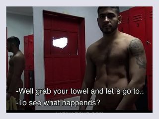 Uncut Latino Bareback In Gym Shower - anal, threesome, hairy