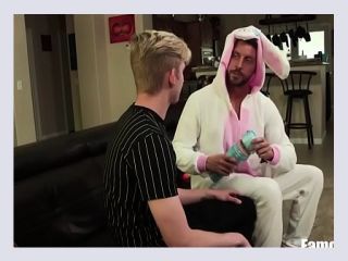 Dad Dresses Up As The Easter Bunny To Put An Egg Up Sons Ass - anal, cumshot, blowjob