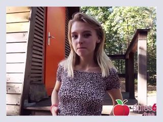 SWEET TEEN Lily Ray gets BONED behind an old shack and swallows a big load ENGLISH Dates66com - lily rei, teen, blonde