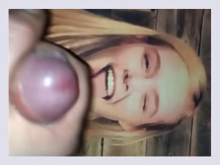 Gorgeous Elle Fanning gets my cum on her tongue and face - cumshot, cum, hot