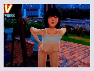Animation japanese girl with moaning - blowjob, fingering, masturbation