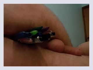 Pens and pencils in ass - gay, soloboy, gay amateur