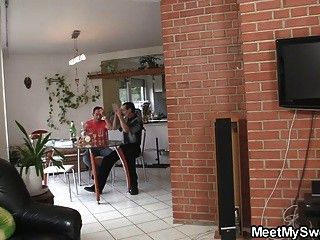 His mom and GF play with dildo together part 1