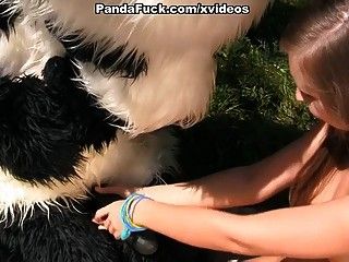 Brunette fuck in the woods toy panda part 1