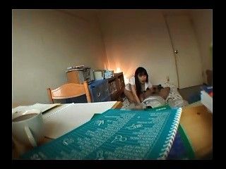 Student with so much homework to do relaxed with Akari