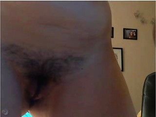 Beautyful hairy chick on webcam