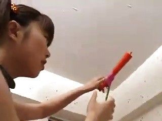 Asian girl with toys 