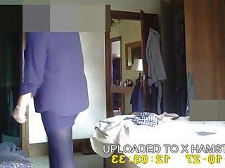 My unaware wife dressing on hidden bedroom cam