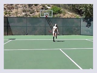 Topless tennis with Dani Daniels and Cherie DeVille