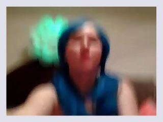 Blue haired slut squealing orgasm doggystyle version