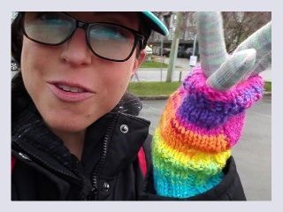 Porta Potty Urinal Piss Wearing My Rainbow Gloves