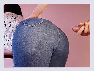 CUM ON A BIG ASS IN JEANS   4K fuck my jeans