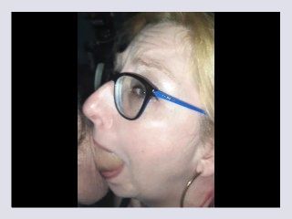 Milf deepthroats cock and takes a cumshot all over her glasses and tits