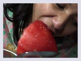 Ang Sarap Filipina Babe Eats Watermelon With Giant Spoon
