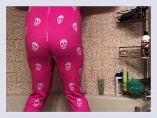 Peeing her pajamas 