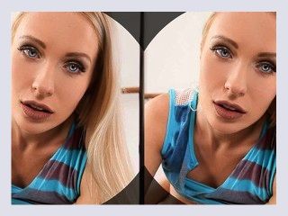 Hardcore POV gym sexercise with curvy blonde VR instructor Angelika Grays