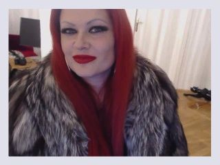 German Redhead Goddess in Fur Coat