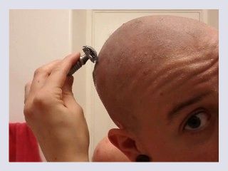 GIRL SHAVES HEAD SMOOTH