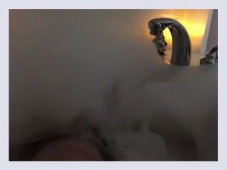Chubby girl in bubble bath 