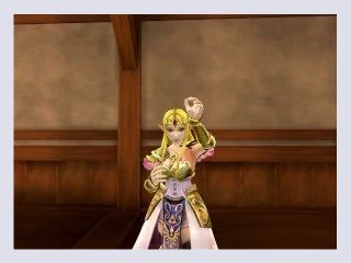 Zelda dancing and singing the song on the beat