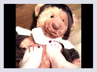 Asmr tickling my teddy with my feet