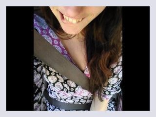 Public Car play Makes Me Excited Hairy Pussy Thick Thighs Slut in Passenger Seat Flashes Upskirt 