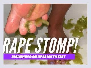Fruit Crush Fetish Stomping Grapes with my Feet Toes and Soles