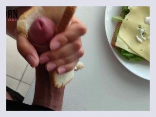 CUM ON MY CHEESE SANDWICH  my meal need protein  MAYO is FINISH STEP SISTER MILKS ME  FOOD PLAY