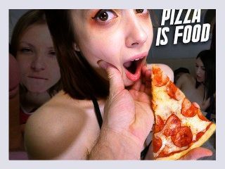 Lucky delivery pizza guy have a foursome with three hot girls