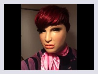 Naughty Nadia trans crossdressing feminization transformation female mask garters high heels