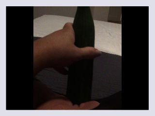 Fucking my tiny pussy with a huge cucumber and squirting everywhere while wearing ripped pantyhose 