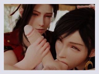 Tifa Lockhart and Aeris Gainsborough Final Fantasy 7 Blowjob Animation