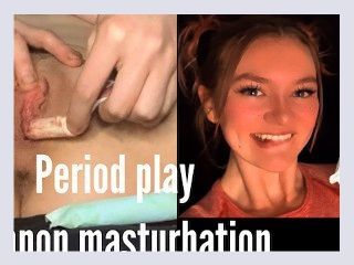 Period masturbation with tampon play and insertion Sexy white babe Emily R