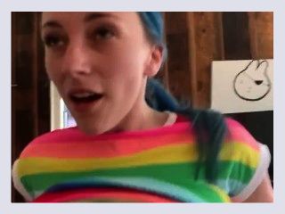 Kawaii Creampie Slut   Rainbow Alt Girl   Rides Cock